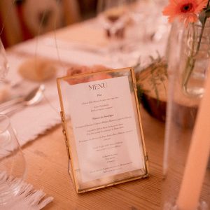 Cadre doré nom de table